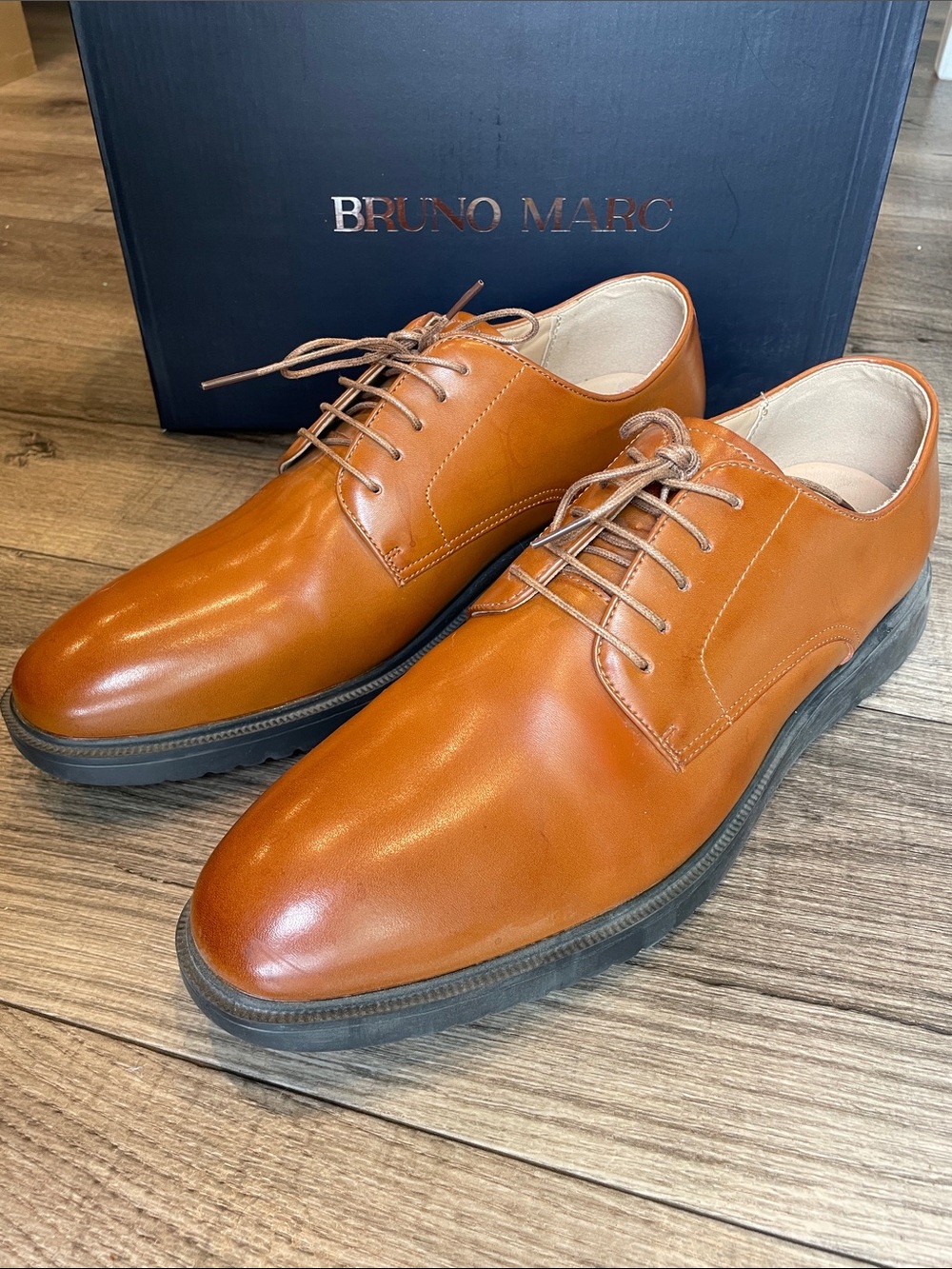 Mens Tan Leather Dress Oxfords